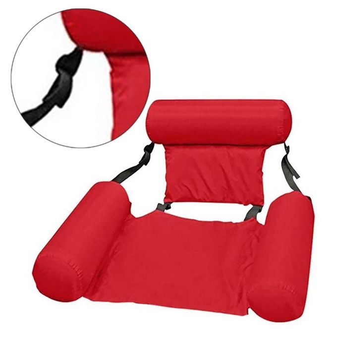 Inflatable Chair Swimming Floating Hammock Pools Sofa Float Lounge Red