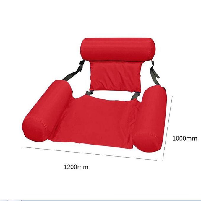 Inflatable Chair Swimming Floating Hammock Pools Sofa Float Lounge Red