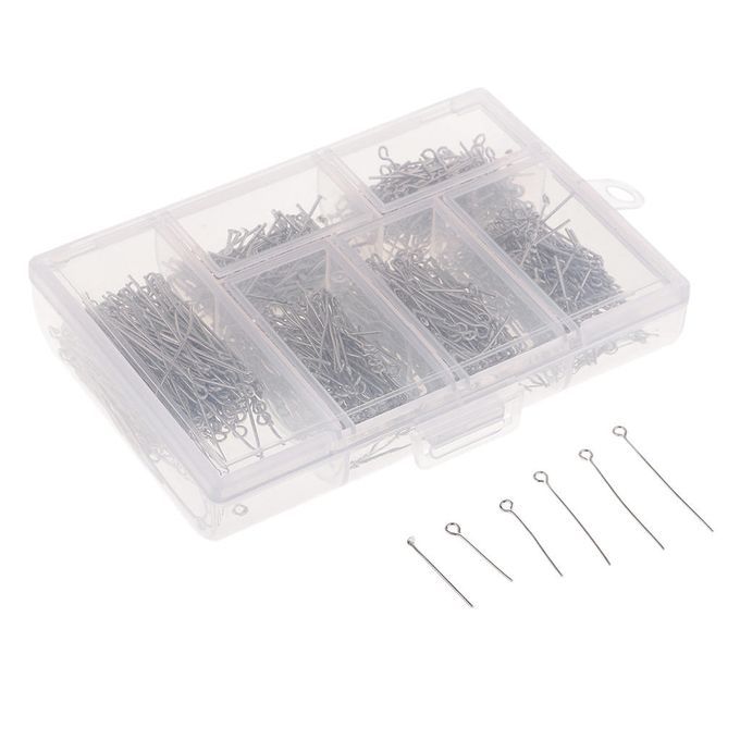 800-900pcs Silver Eye Pins Jewelry Finding 20mm 22mm 25mm 31mm 33mm