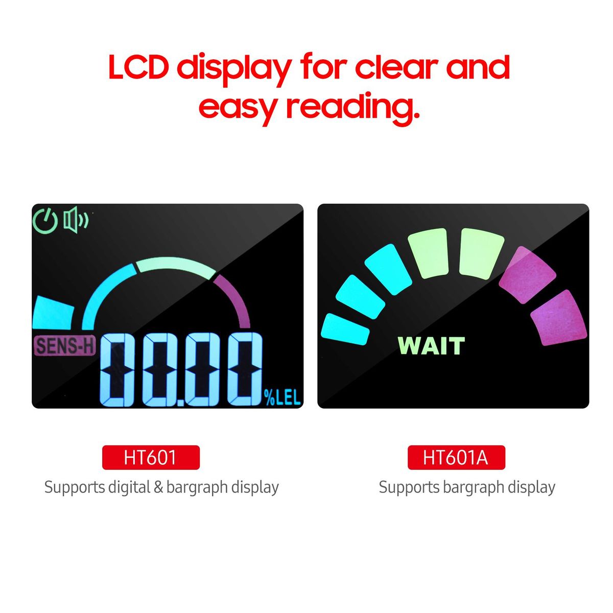 HABOTEST Portable Gas Analyzer HT601A Household Gas Leak Detector Gases Detector PPM Meter Methane Concentration Alarm Instrument