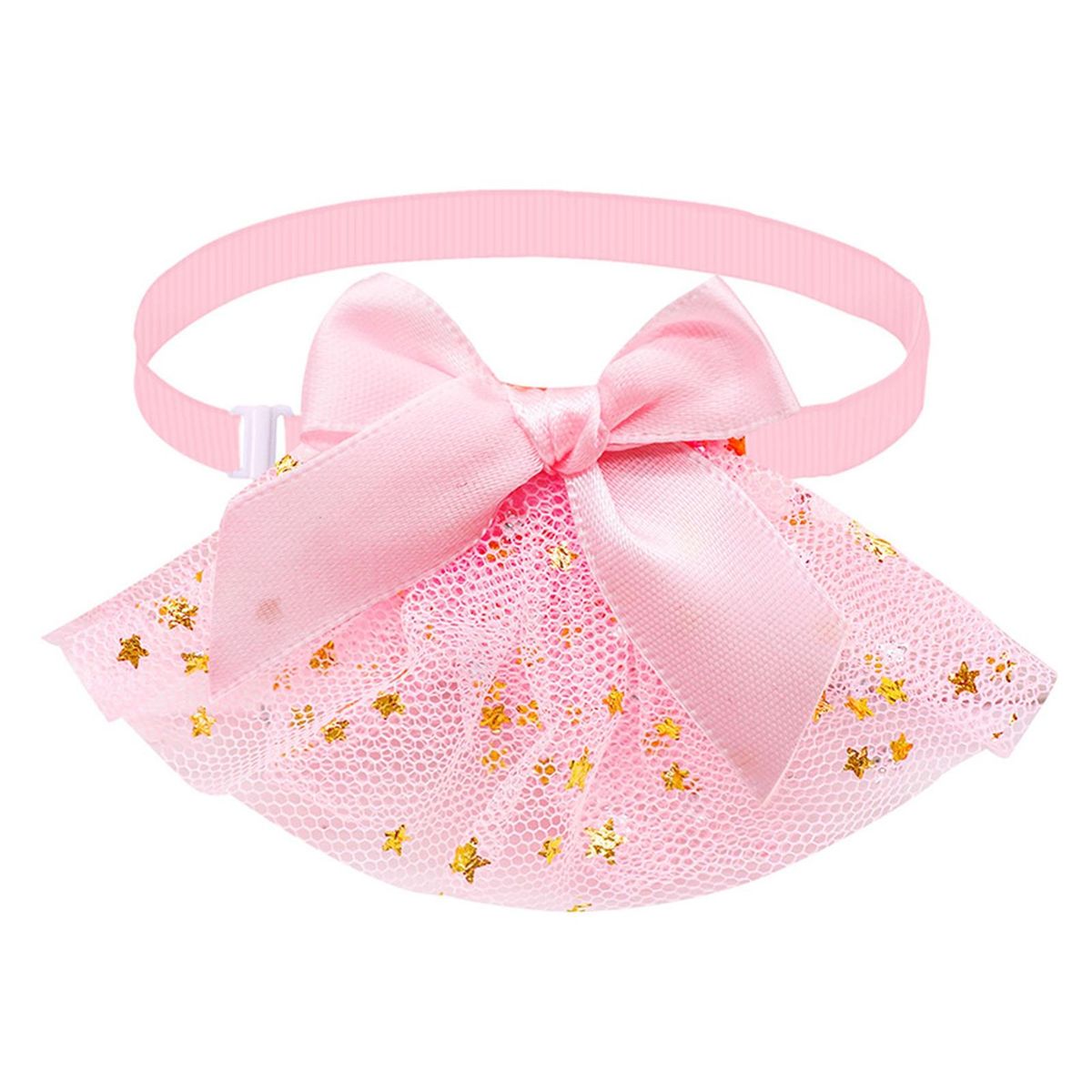 Pet Neck Strap Kitten Puppy Star Pattern Bowtie Neck Strap Pink