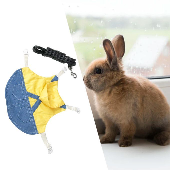 Rabbit Harness Multipurpose Breathable Denim Jacket Coat For L Yellow