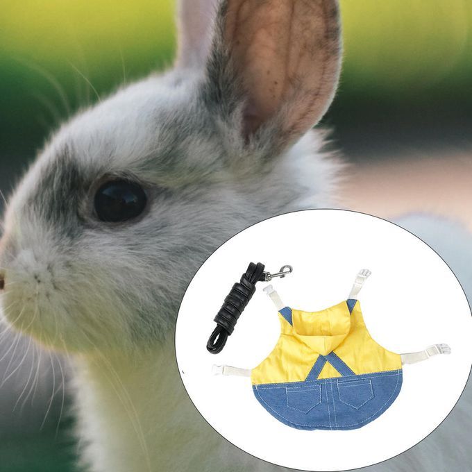 Rabbit Harness Multipurpose Breathable Denim Jacket Coat For L Yellow