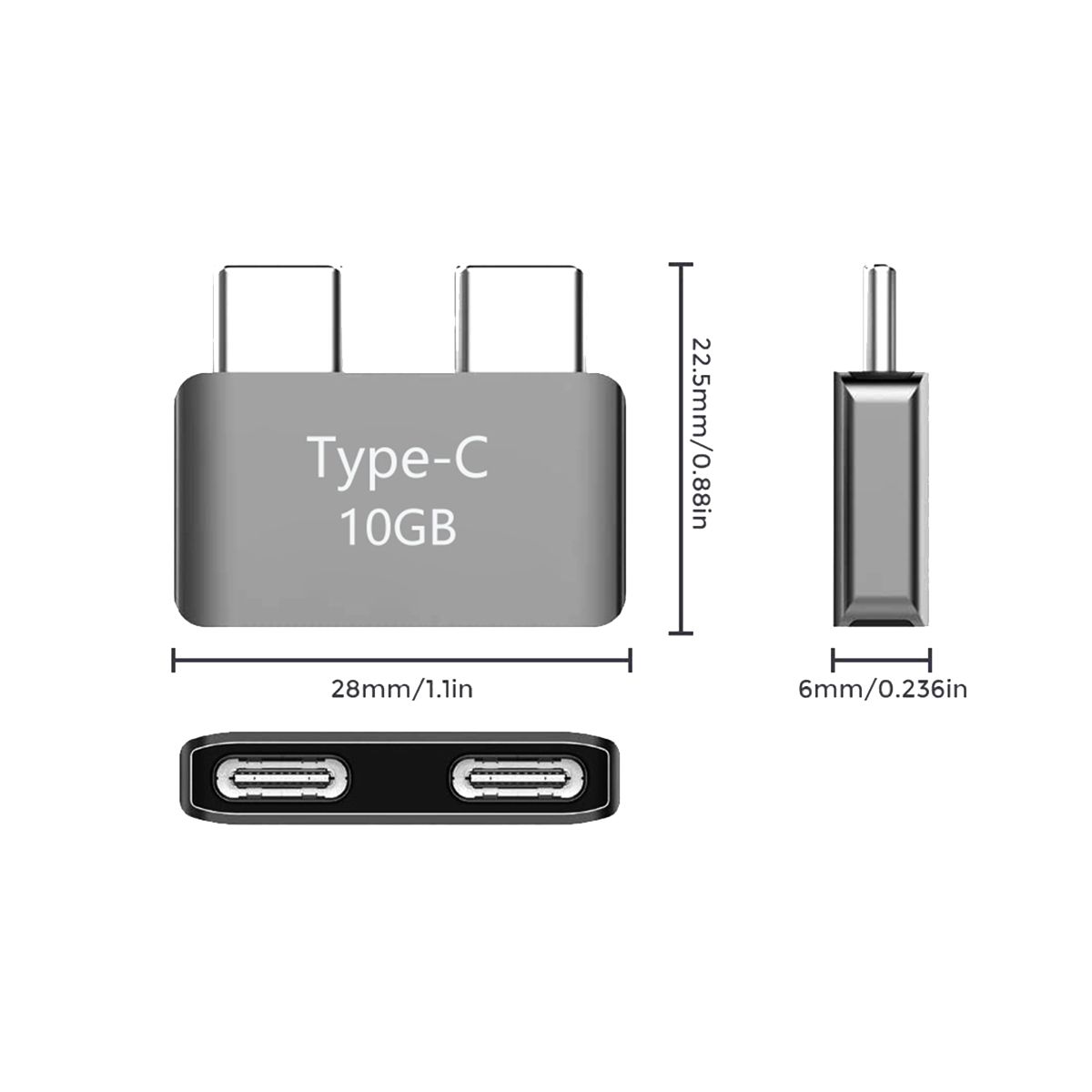 Dual Type-C Extender Adapter