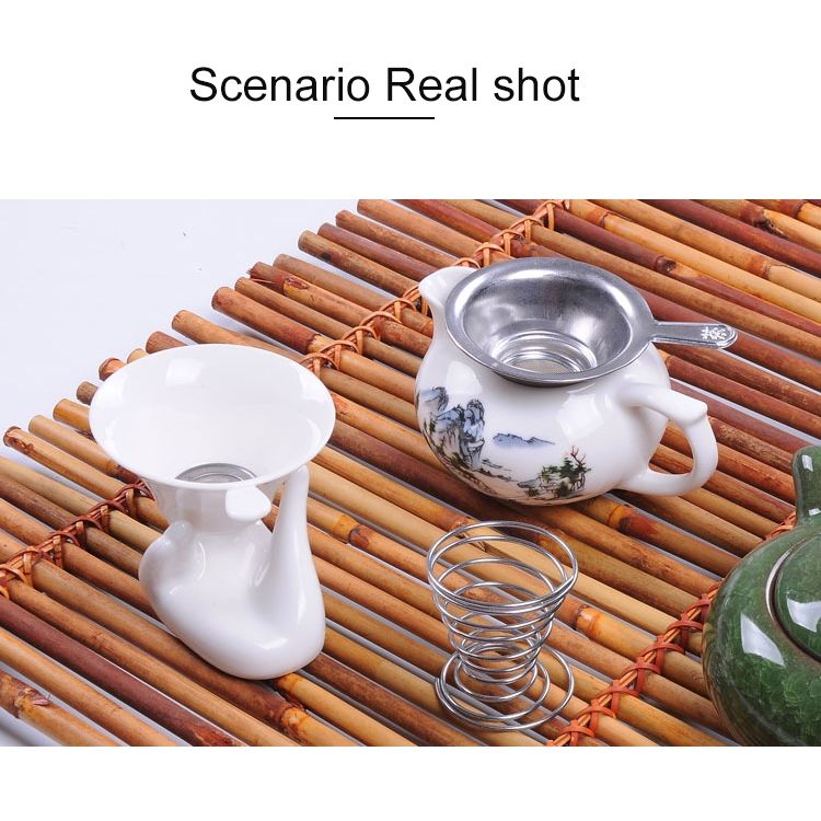5 PCS 2 In 1 Stainless Steel Tea Drain + Spring Tea Set