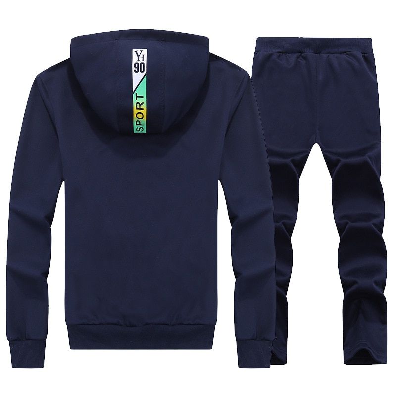 New Casual Tracksuit Set 2021Men Fitness Jogger Sports Sportswear Suits Spring Autumn Two Pieces Hoodies Pants Sets Male Suit