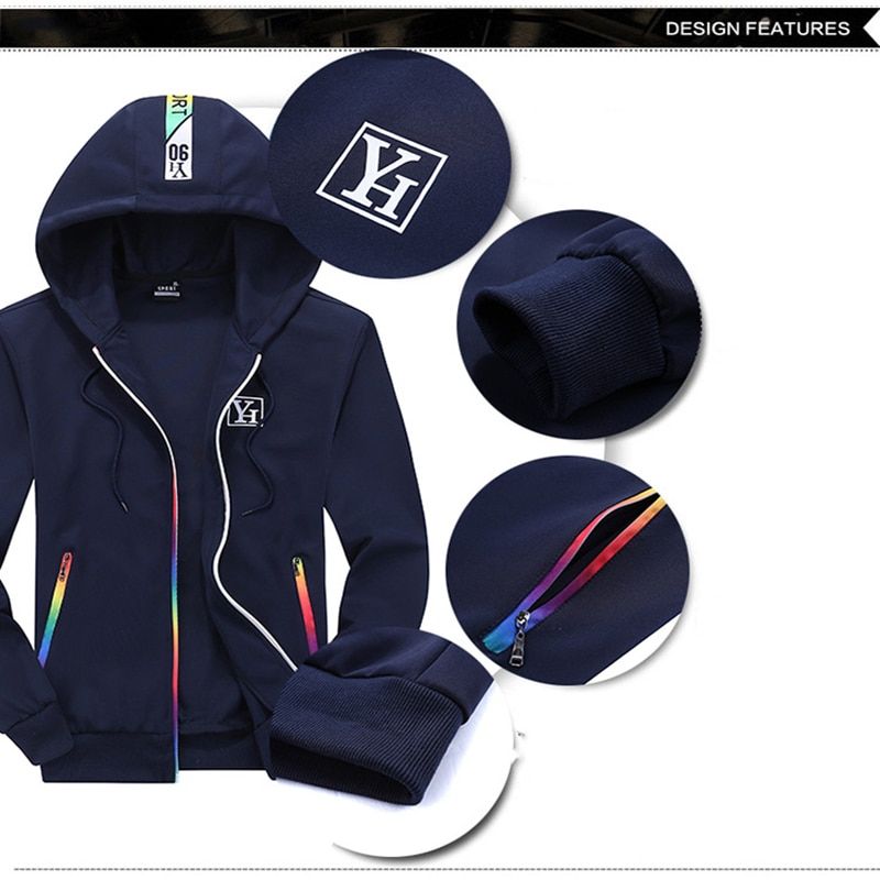 New Casual Tracksuit Set 2021Men Fitness Jogger Sports Sportswear Suits Spring Autumn Two Pieces Hoodies Pants Sets Male Suit