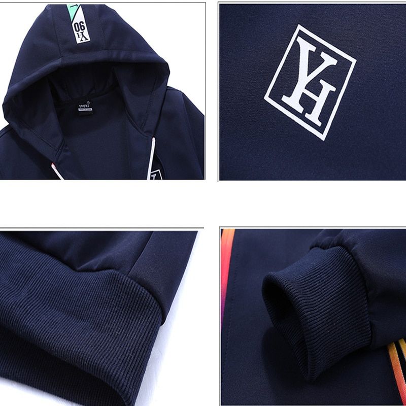 New Casual Tracksuit Set 2021Men Fitness Jogger Sports Sportswear Suits Spring Autumn Two Pieces Hoodies Pants Sets Male Suit