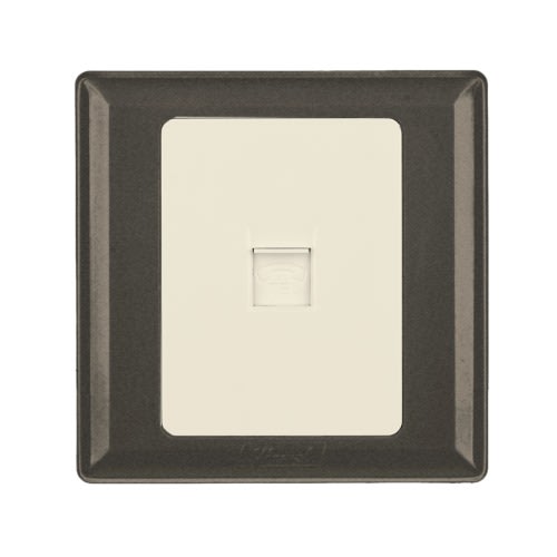 Himel Telephone Socket- Advanced Series -1 Gang -Rj11 - 4-pin || HWDA1TSB -Brown