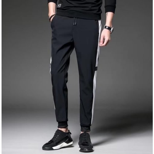 Stripe Joggers Pant - White & Black