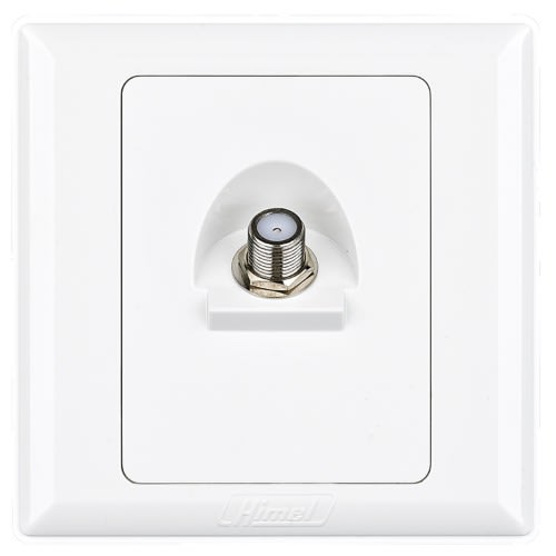 Himel Tv Socket- Advanced Series- 1 Gang- Satellite Socket F Type || HWDA1SS -White