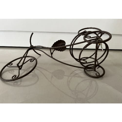 Wrought Iron Bicycle Plant Pot Holder - Mini Size