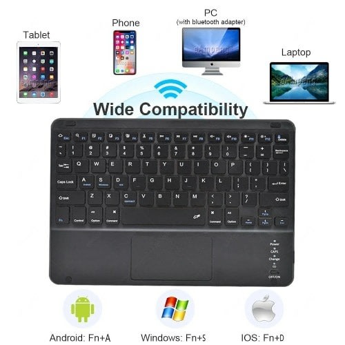 Universal Bluetooth Multi-device Wireless Keyboard With Touchpad