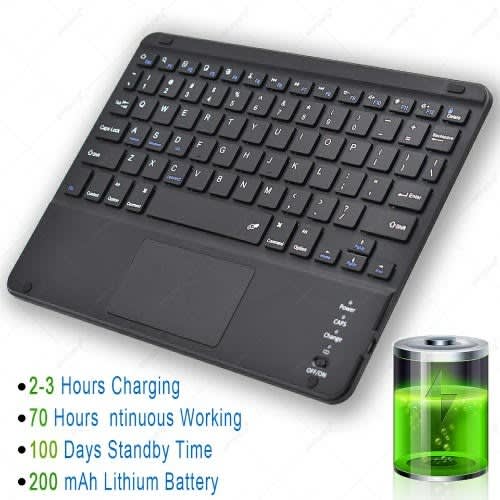 Universal Bluetooth Multi-device Wireless Keyboard With Touchpad