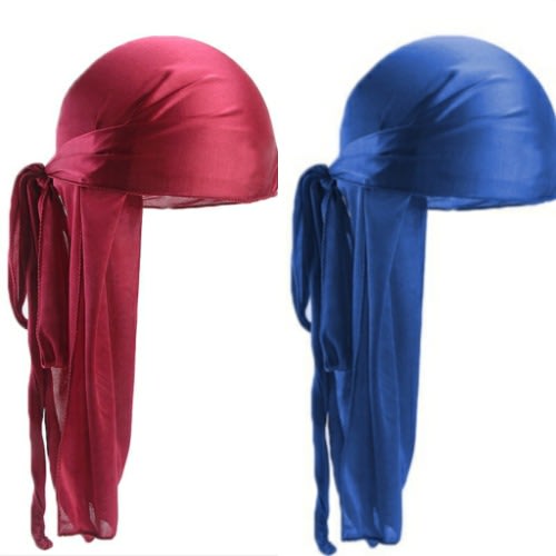 2 In 1 Silky Durags(Wine & Royal blue)