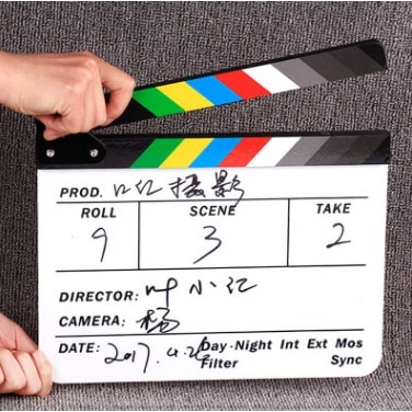 Acrylic Dry-erase Coloured Movie Clapperboard