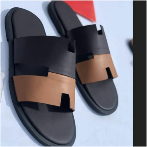 Classy Male H Slippers - Black & Brown
