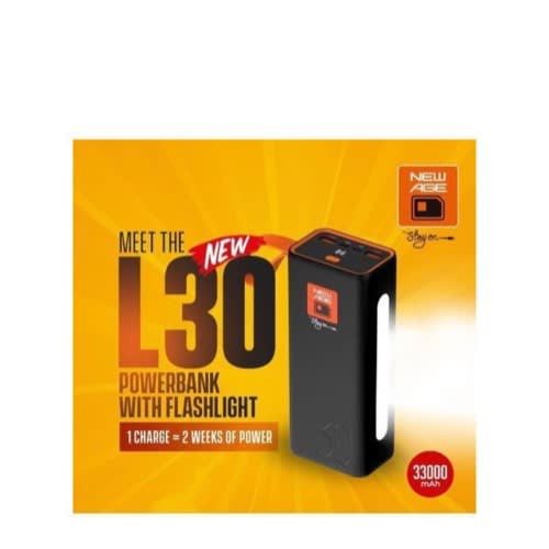 New Age  Power Bank With Flash Light -33000mAh