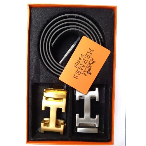Hermes Men's Belt -2 buckles