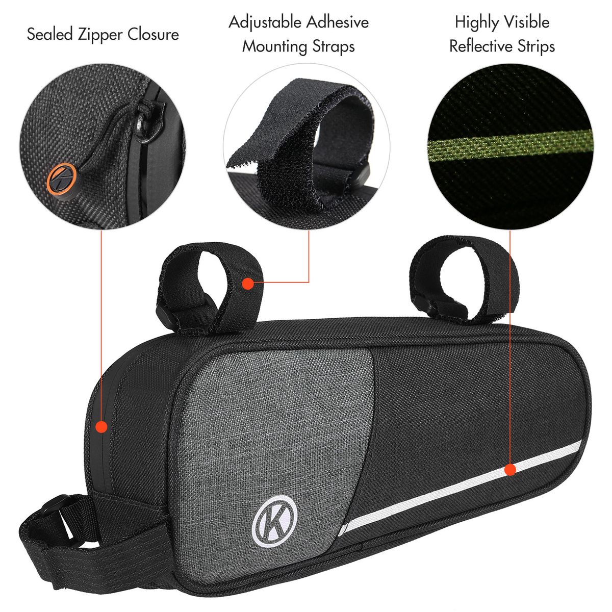 Reflective Bike Triangle Bag Bicycle Frame Bag Cycling