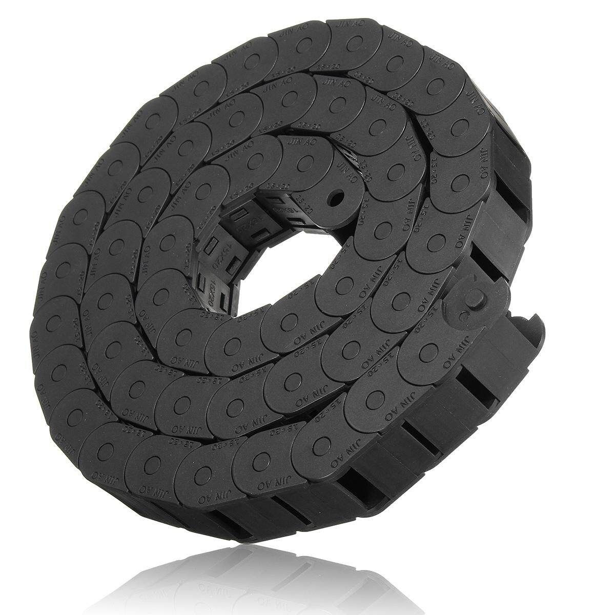 1M 40" Long Nylon Towline Cable Drag Chain Carrier Wire R28 15 X 20mm Black Kit