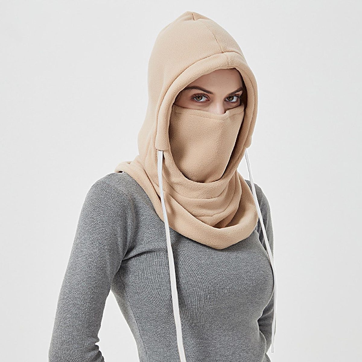 Outdoor Face Cover Face-protective Cycling Hat Scarf Beige