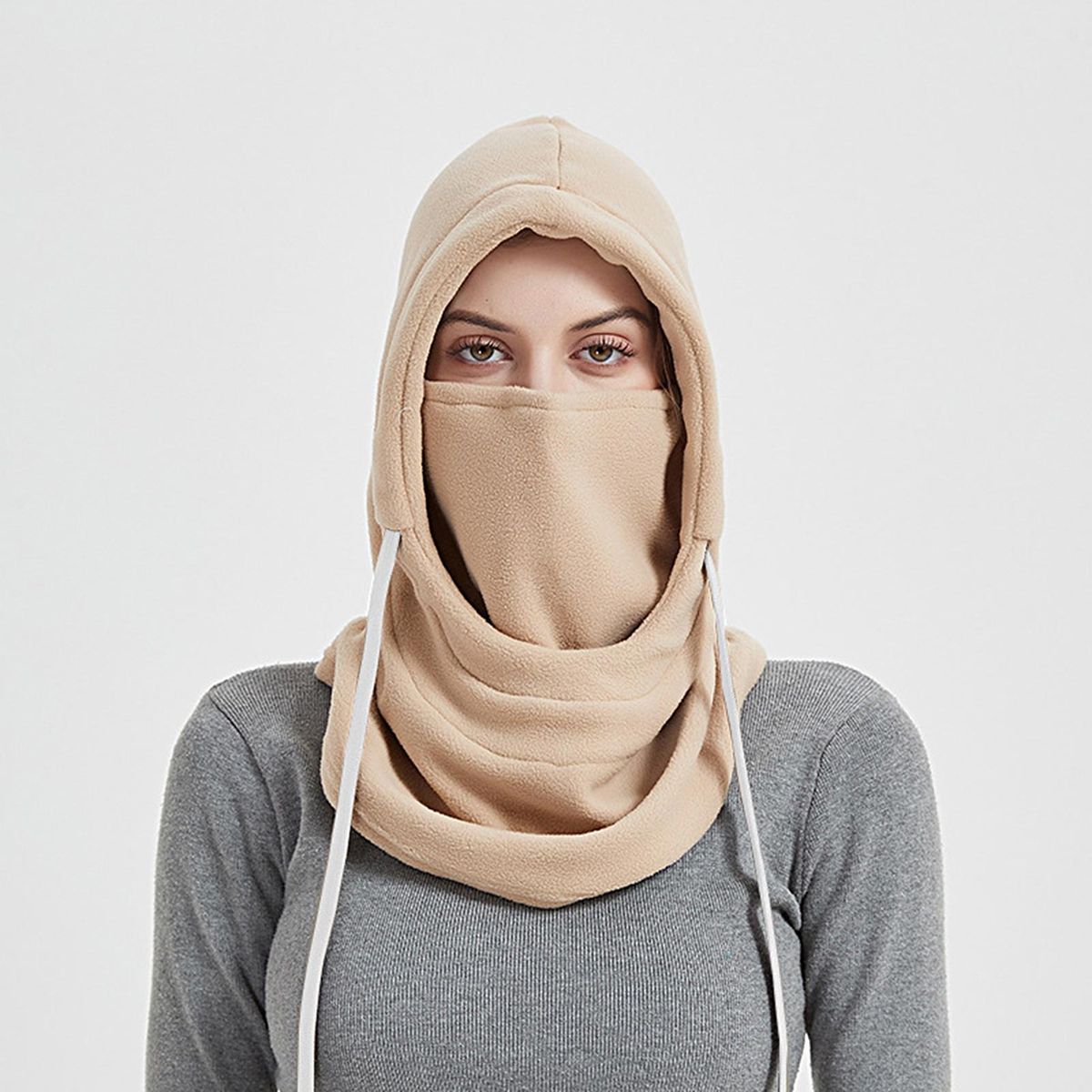Outdoor Face Cover Face-protective Cycling Hat Scarf Beige