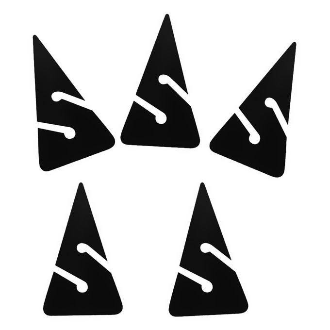 Pack 5 Triangle Line Arrow Marker Universal For Scuba Diving Black