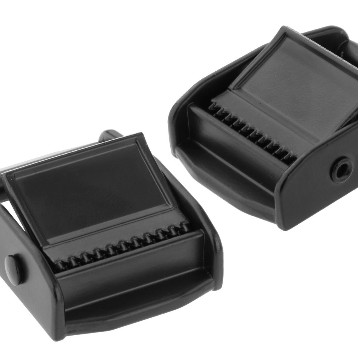Kayak Webbing Buckle Aluminum Alloy Ladder Lock For Hiking Black 2pcs