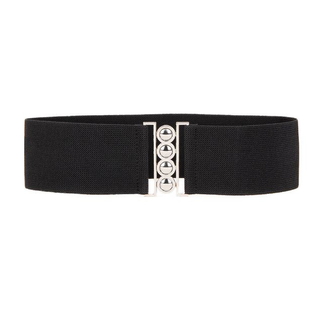 Woman Elastic Band Simple Waist Bohemian Elastic Ladies Coat Skirt Dress Dress Fashion Decorative Belt X 218(#Style-2-Balck)