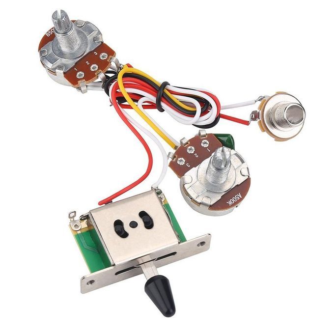 Guitar Wiring Harness 3 Way Toggle Switch 1V1T 500K Pot For Electric