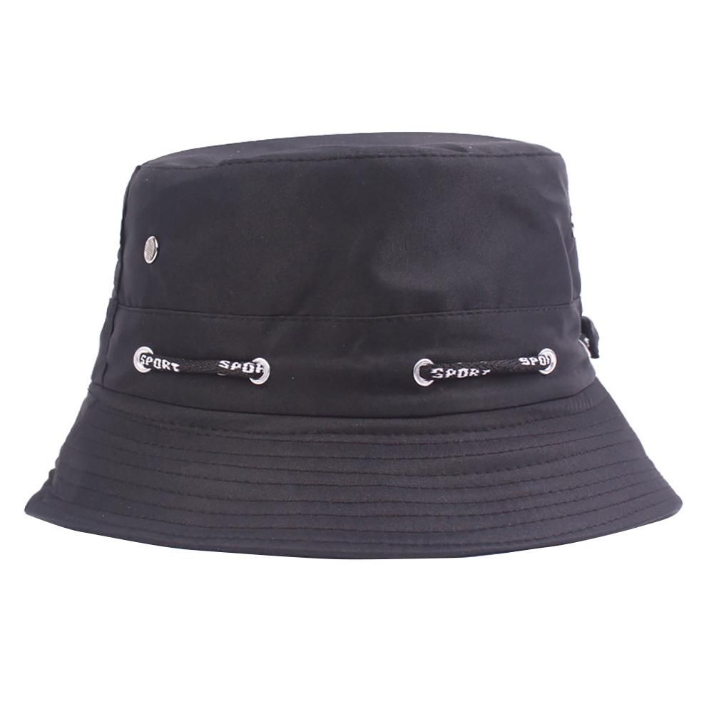 Solid Color Bucket Hat Unisex Outdoor Travel Fishing-Black