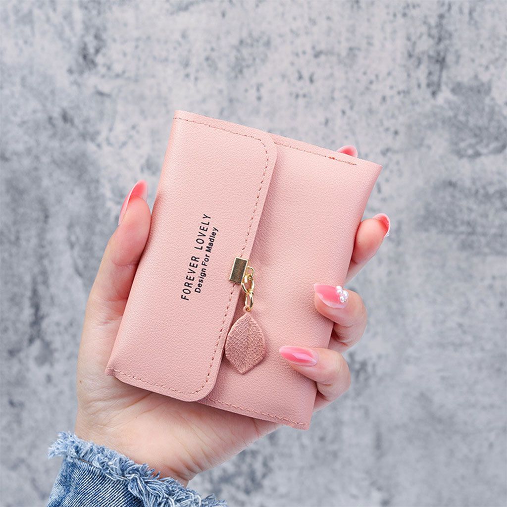 Lady Girl Small Coin Purse Fashion Ladies Folding Wallet Money Pink