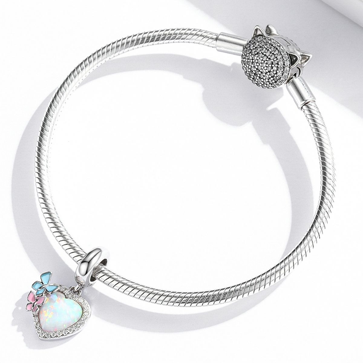 Erfly Heart Colorful Opal Pendant