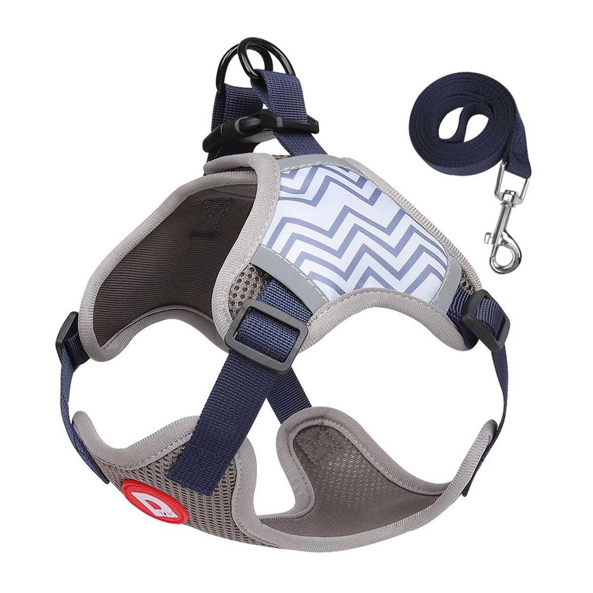 1 Set Dog Vest Puppy Pet Walking Leash Harness Vest Grey