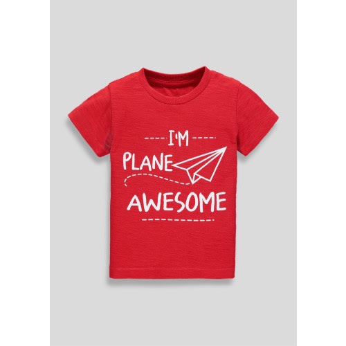 Kids Plane Awesome Slogan T-shirt