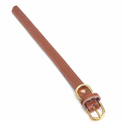 Adjustable PU Leather Dog Cat Pet Puppy Soft Collar Ne Brown
