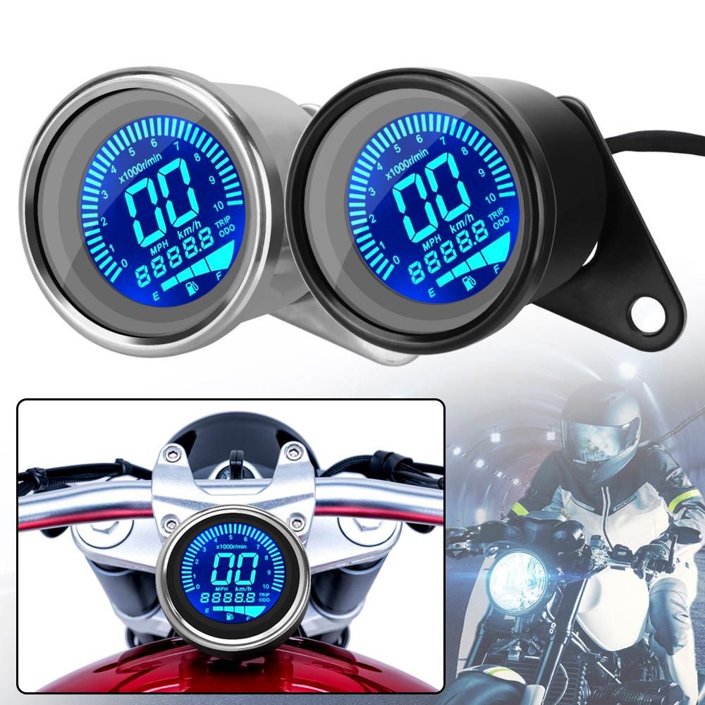 2023 Motor Digital Speedometer Tachometer Indicator Retro Odometer Cafe Racer Scooter Meter Replacement Motorbike Accessories