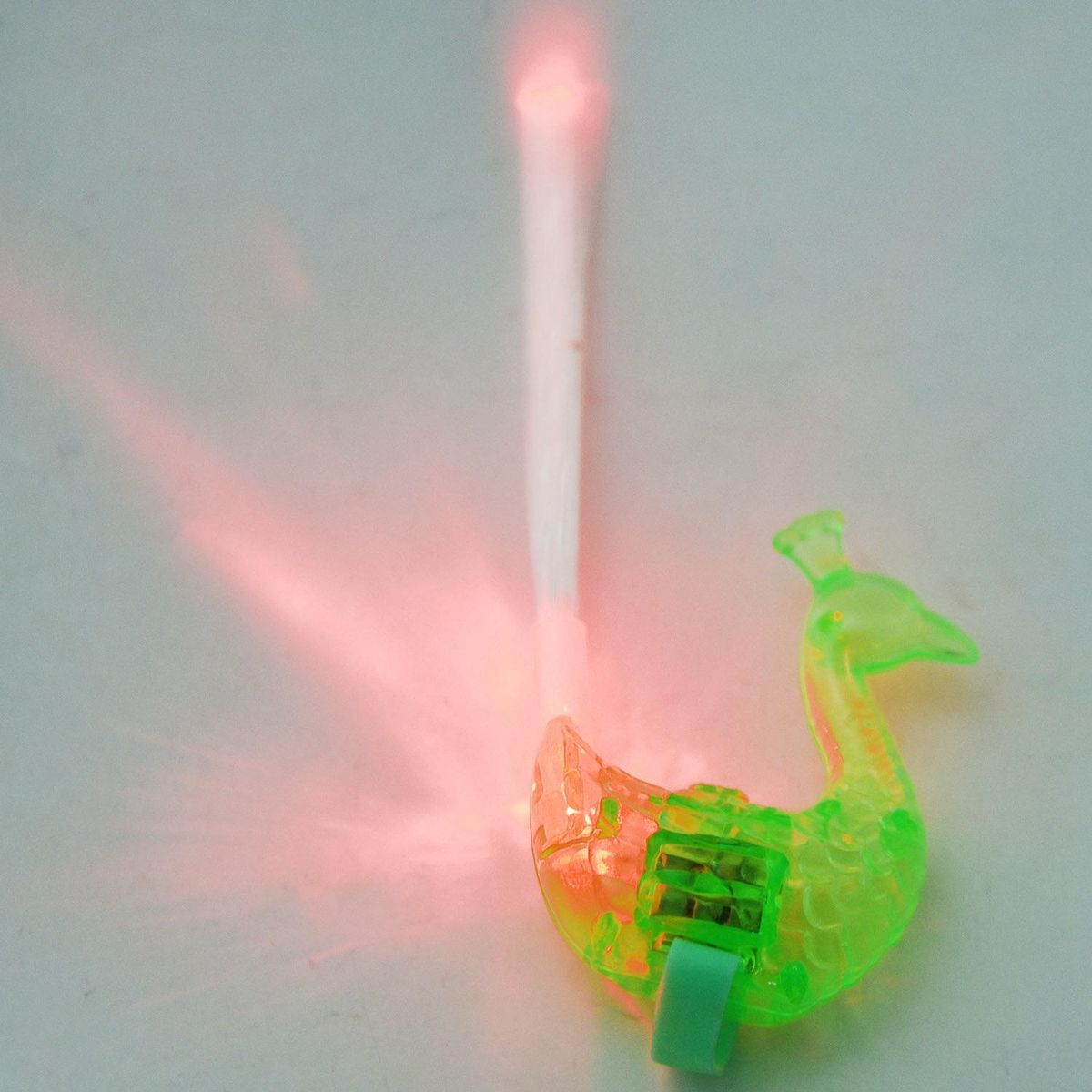 New Novelty LED Flash peacock finger lights kids luminous colour rings children's gift toys Halloween Party toy