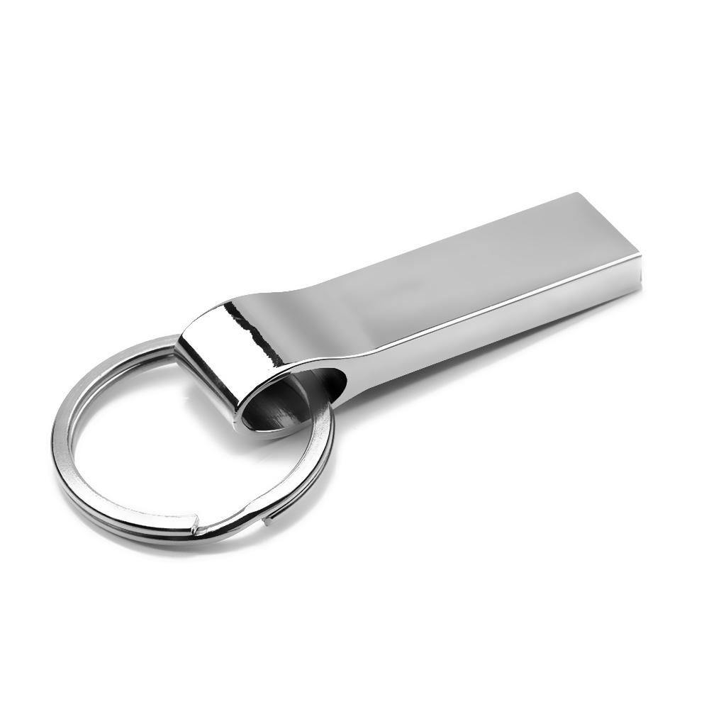 64GB USB2.0 Metal U Disk USB Flash Driver Portable Shockproof Anti-fall U Disk with Key Ring Plug and Play Silver
