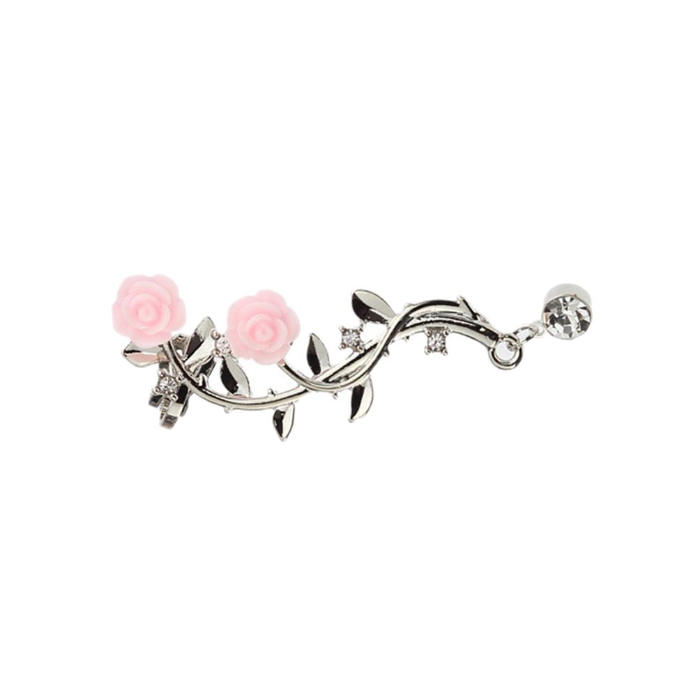 Earrings Beautiful Climber Crawler Rose Flower Branch Earrings-Golden