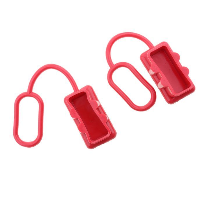 TWO Red Rubber Dust Cover End Cap Dustproof For Plug Connector 175 Amp
