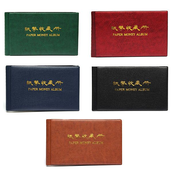 Paper Money Banknote Holder Collection Storage Album Collecting 20 Note Green
