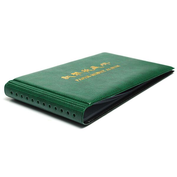 Paper Money Banknote Holder Collection Storage Album Collecting 20 Note Green