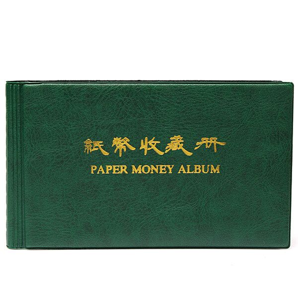 Paper Money Banknote Holder Collection Storage Album Collecting 20 Note Green