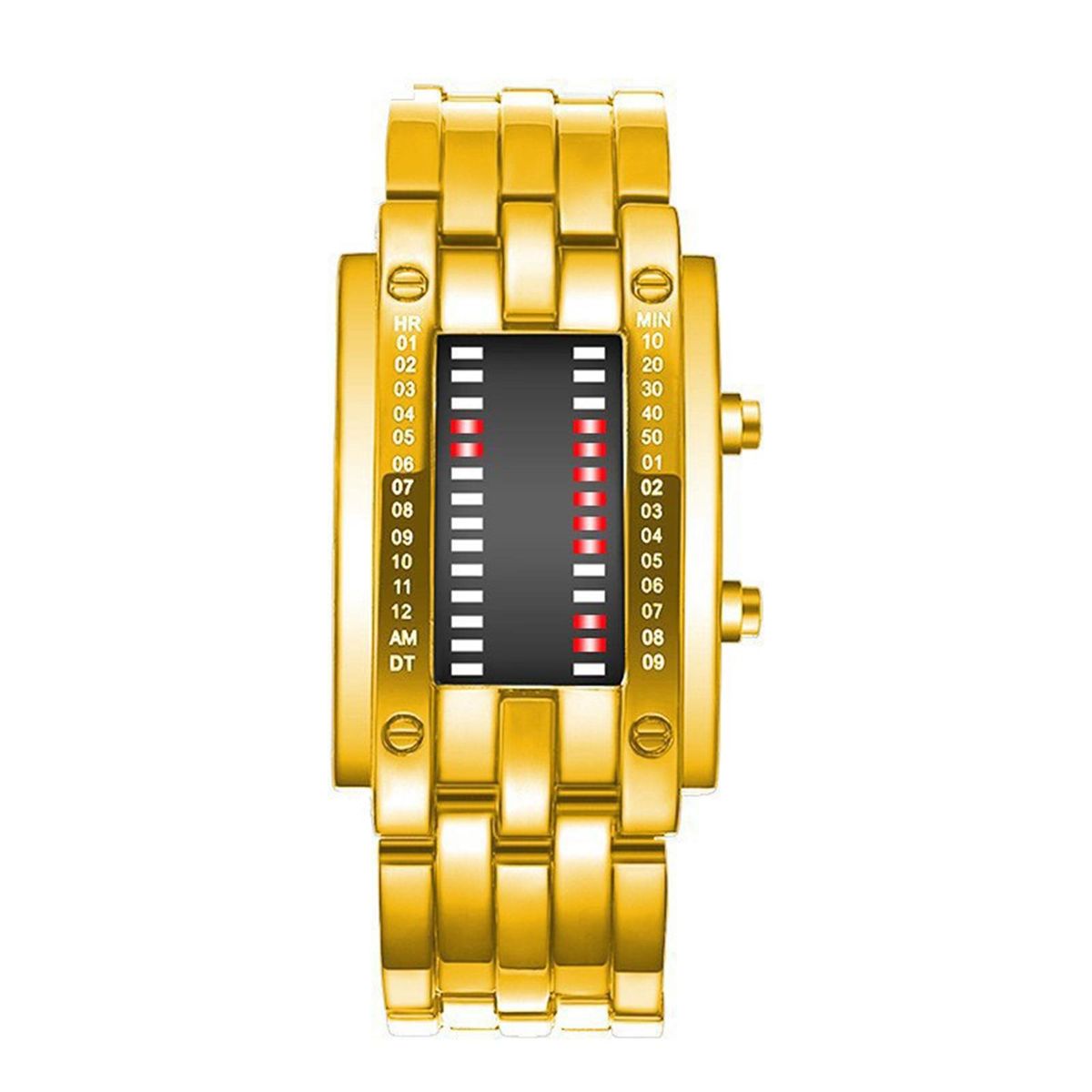 Binary Watch 30 Meters Waterproof LED Screen-Golden