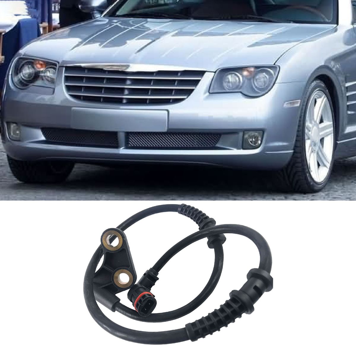 ABS Speed Sensor Stable Anti-oxidizing Easy Installation Front ABS Speed Sensor With Harness 1705400917 24071160223 For Chrysler Crossfire-Black