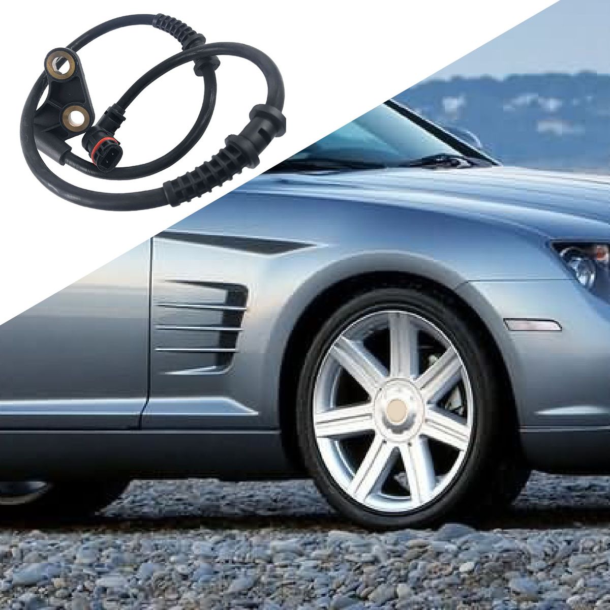 ABS Speed Sensor Stable Anti-oxidizing Easy Installation Front ABS Speed Sensor With Harness 1705400917 24071160223 For Chrysler Crossfire-Black