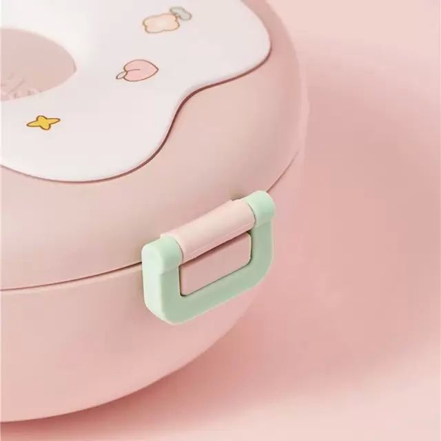 Children Divided Donut Plastic Lunch Box - 1000ml