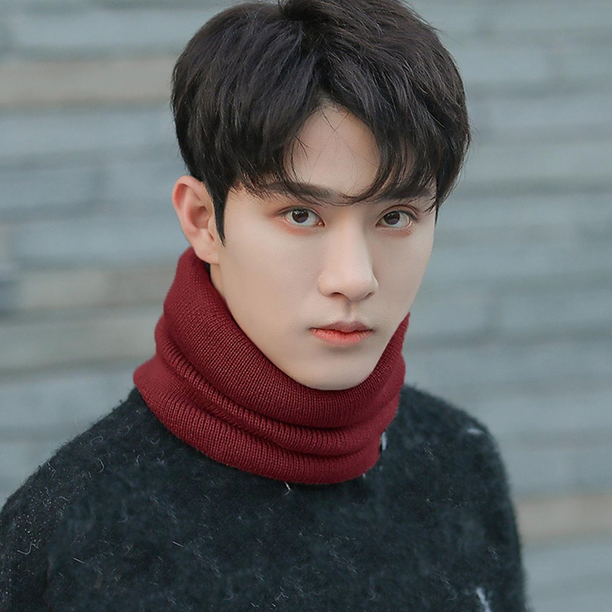 Solid Color Scarf Cozygear Unisex Plush Neck Wrap Warmth for Outdoor Wine Red